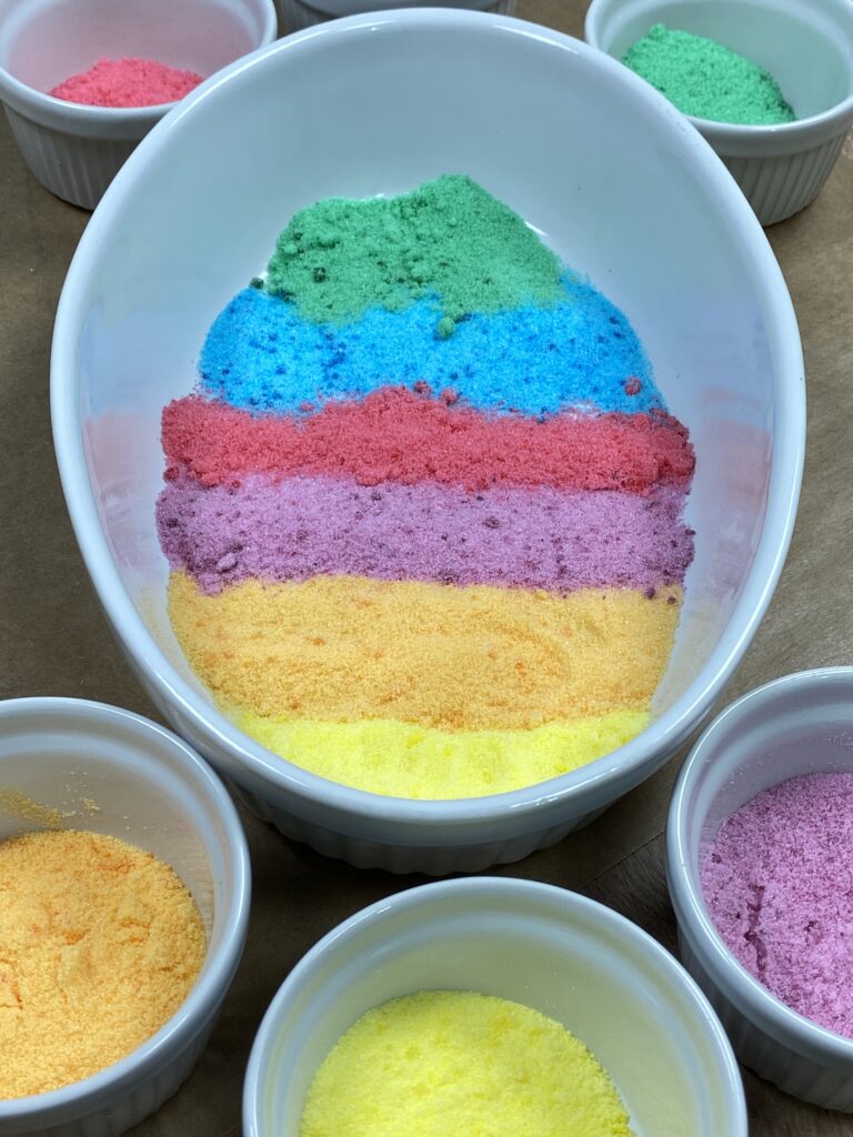 Zucker bunt färben mit Lebensmittelfarbe Zucker bunt färben mit Lebensmittelfarbe